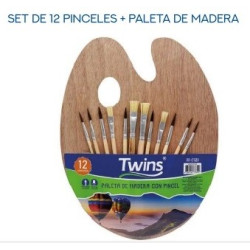 SET 12 PINCELES + PALETA...