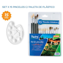 SET 15 PINCELES + PALETA...